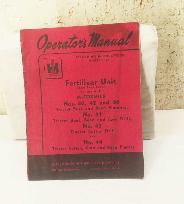 Vtg McCormick International Harvester Fertilizer unit (star feed type) Manual