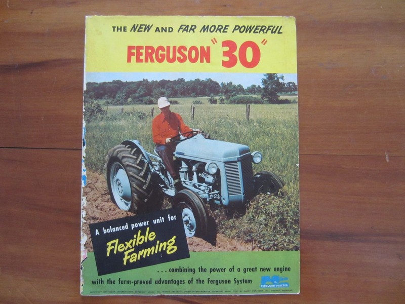 Vintage 1951 New Ferguson 30 Tractor Fold Out Advertising