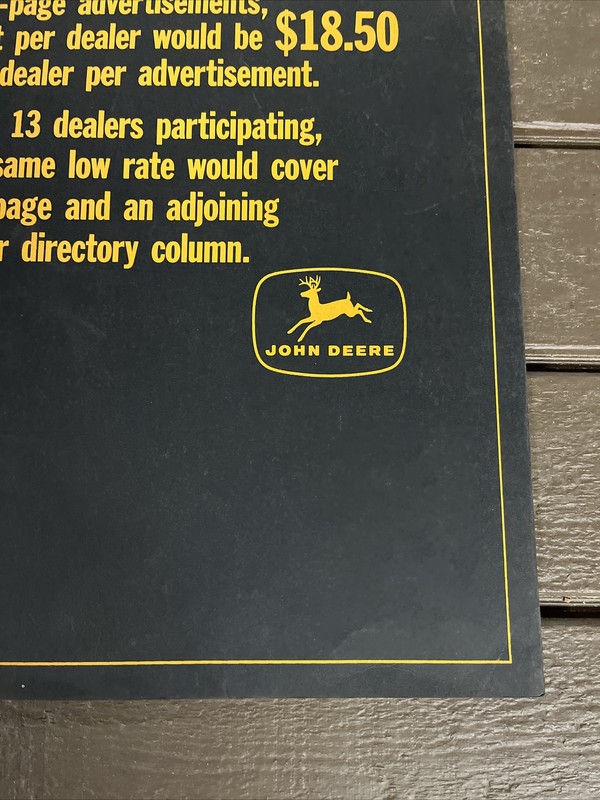 Vintage 4 Legged John Deere Dealers Sales Folder - NOS Indianapolis Advertising gallery