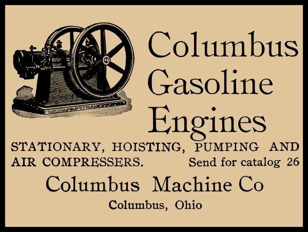 1905 Columbus (OhiO) Machine Co. Gasoline Engine NEW Metal Sign: 12×16″