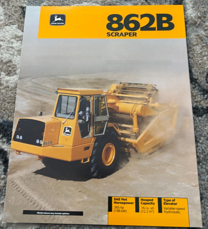 John Deere 862B Scraper For 1992 Brochure CWPA26