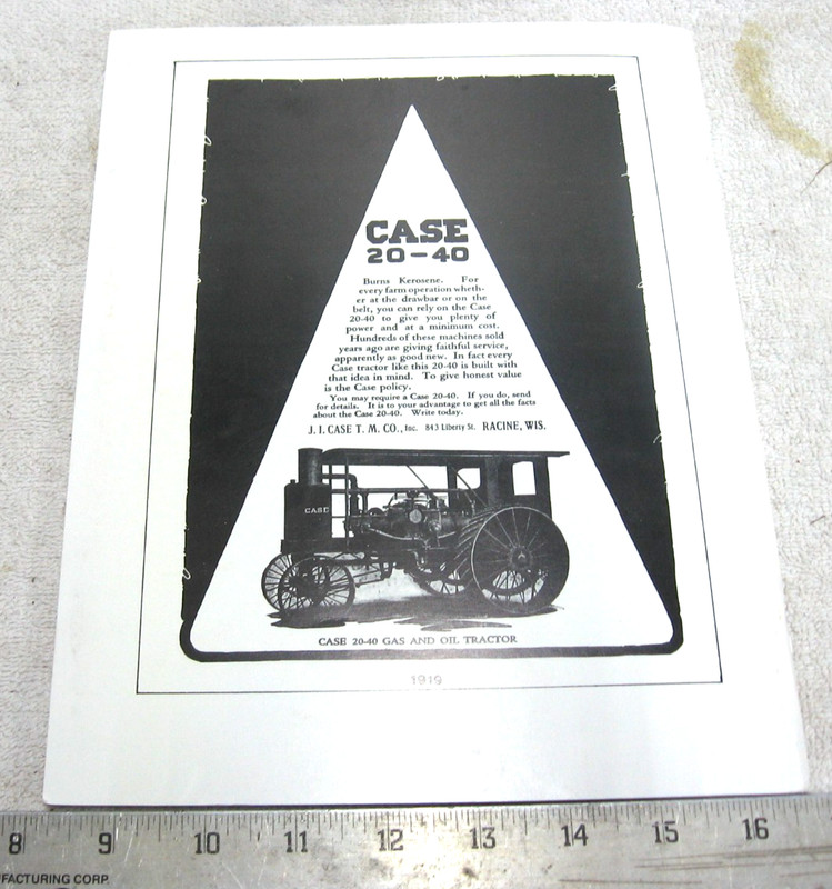 VINTAGE ALAN KING #3 JI CASE TRACTOR HISTORY BROCHURE 1918 - 600 SERIES gallery