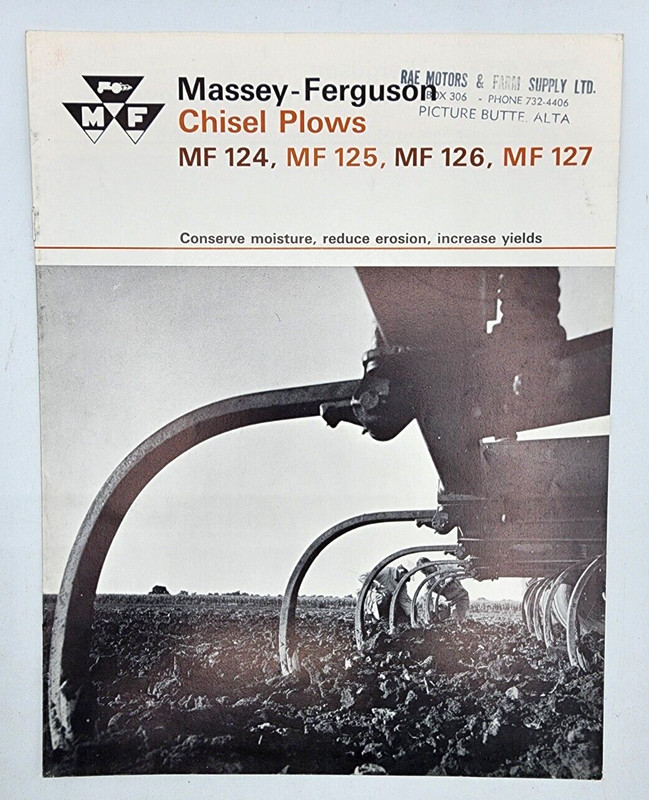 Massey Ferguson MF 124 MF 125 MF 126 MF 127 Chisel Plows Sales Brochure 8 Pages