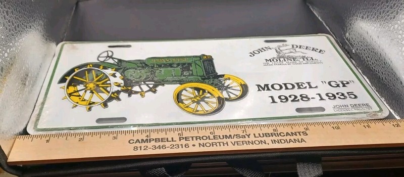 John Deere Tractor Model “GP” 1928-1935 Metal License Plate Farm Equipment gallery