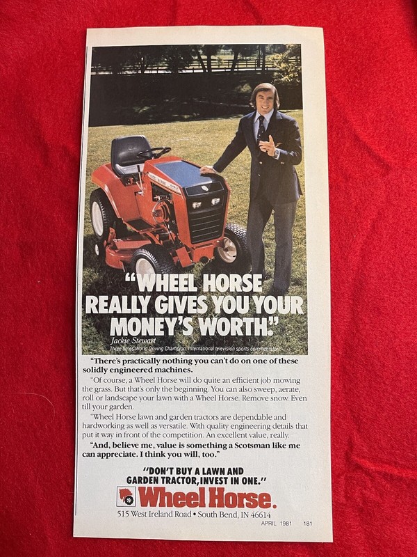 Vintage 1981 Wheel Horse Tractor Print Ad Lawn Garden Mowing Ad Only