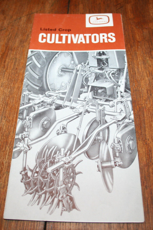 John Deere Listed Crop Cultivators Brochure 2, 4 and 6 Row 1963