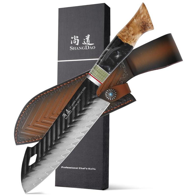 Shangdao Damascus Santoku Knife 7.5 Inch 67 Layers Alloy Steel Professional
