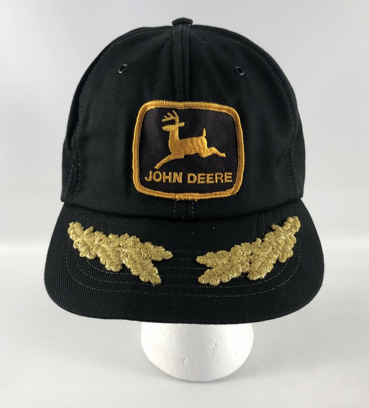 John Deere Snapback Trucker Hat Swingster Black Logo Eggs Patch Vintage