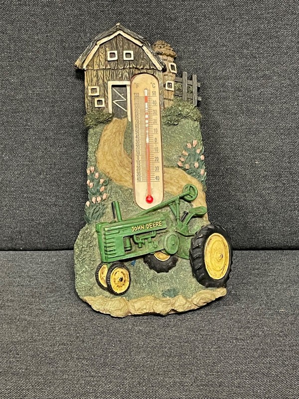 Vintage John Deere Tractor Wall Hanging Thermometer Farm Theme READ Description