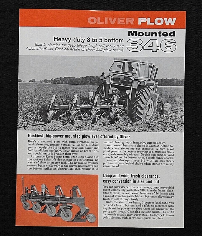 1968 “OLIVER MODEL 346 HEAVY-DUTY 3-4-5 BOTTOM MOUNTED MOLDBOARD PLOWS” BROCHURE
