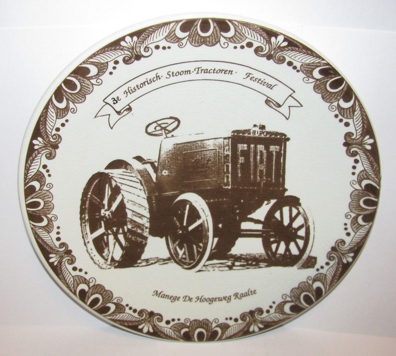 FIAT Tractor Historical Steam Tractor Festival Ceramic Plate Chemkefa Holland