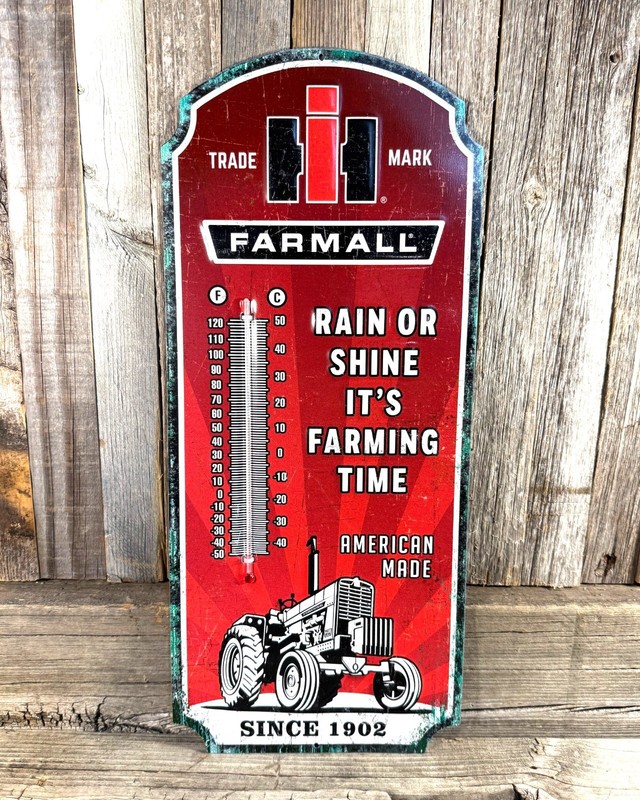 Farmall Tractor International Harvester Thermometer 17″ Metal Aluminum Sign New