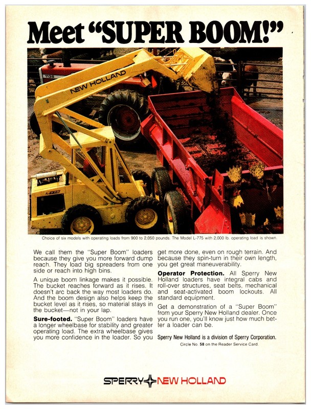 1980 New Holland Skid Steer Original Print Ad (8in x 12in) Advertisement
