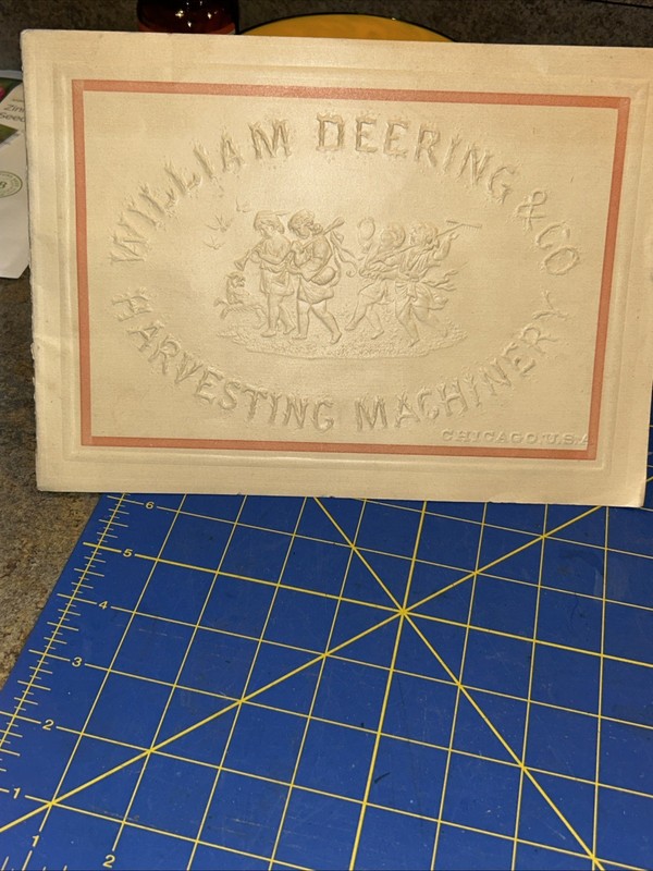 1885 DEERING HARVESTING MACHINERY CHICAGO ILLUSTRATED BROCHURE German Language
