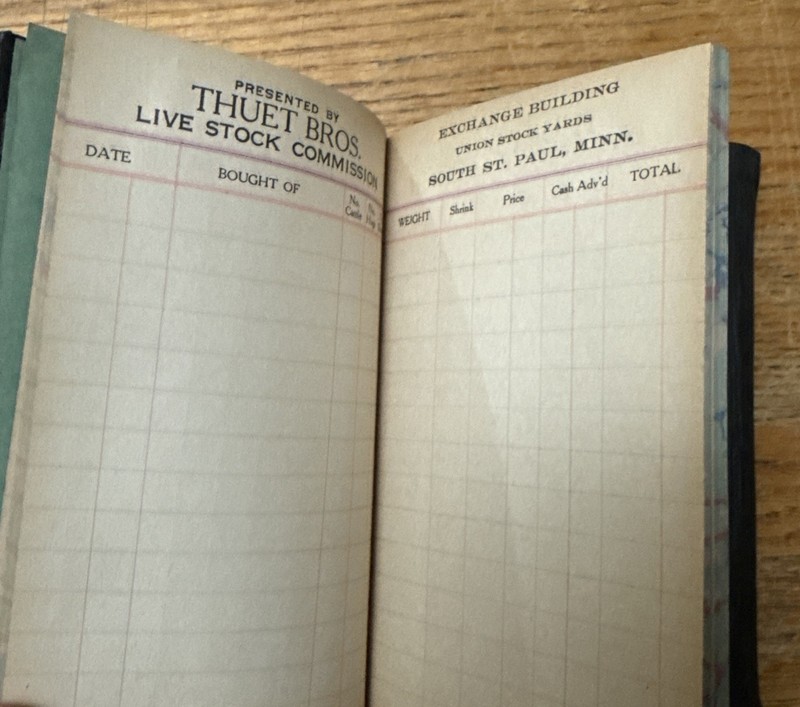 1920 Thuet Bros Live Stock Commission Notebook Complete St Paul Minnesota EUC gallery