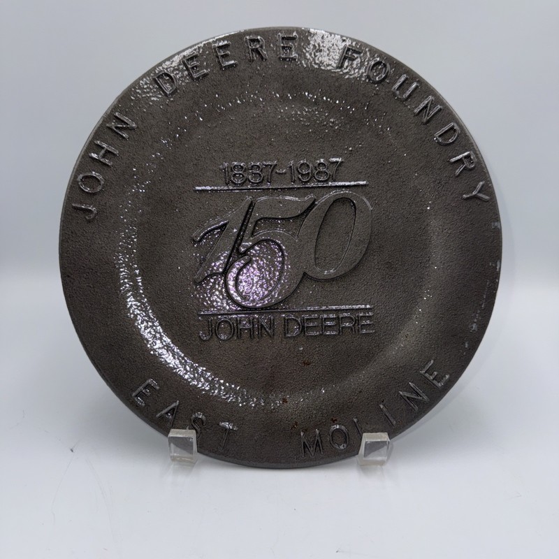Genuine John Deere Foundry East Moline 150th Anniversary Cast Iron Plate 1987