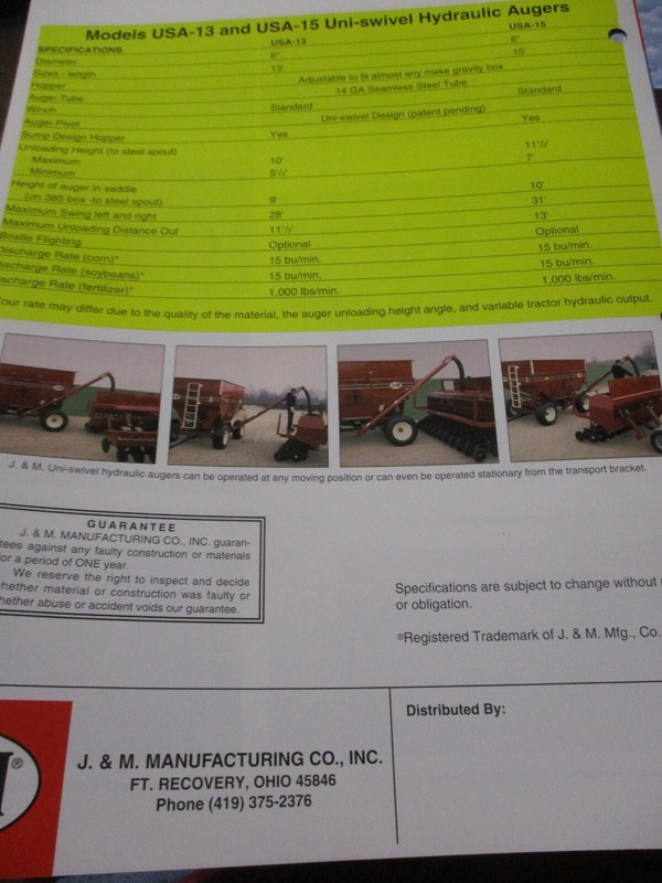 J&M USA-13/15, 525-24, 540SD/440SD Grain Wagon Sales Brochures, 3 items gallery