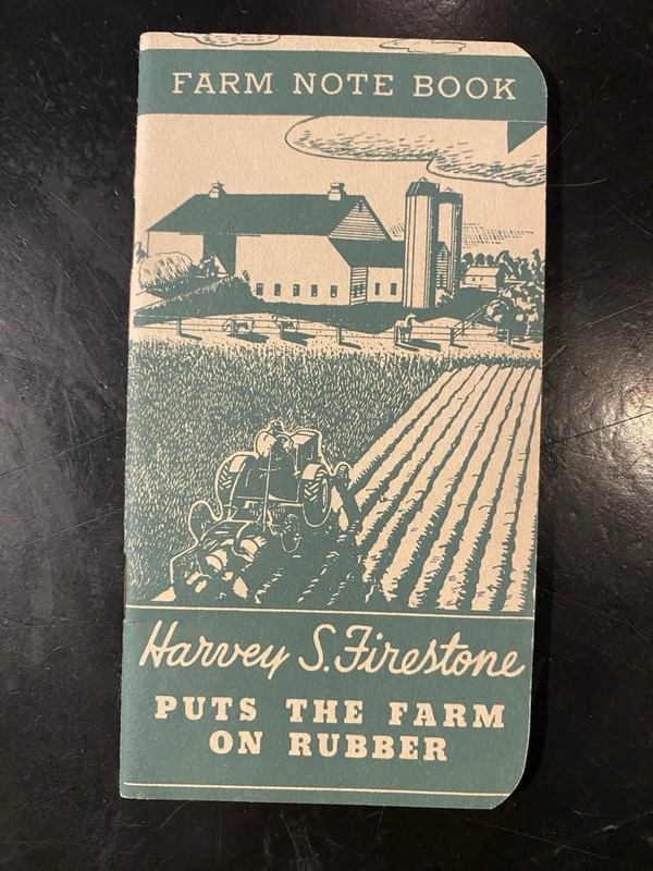 1936 Harvey Firestone FARM NOTE BOOK Daniels Implement Chardon OH Tractor Pad