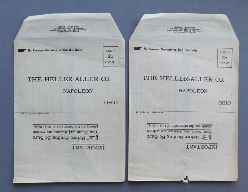 The Heller-Aller Co, Napoleon, Ohio - "Baker" Wind Engines - vintage order forms