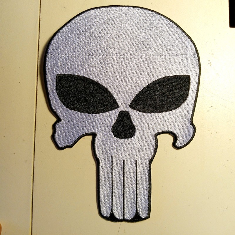 Large 5×7 Punisher Sull Embroidered Patch, sew on