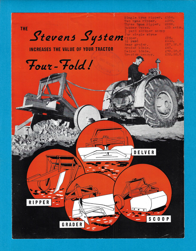 SUN COMPANY STEVENS SYSTEM RIPPER GRADER DELVER SCOOP 4 PAGE BROCHURE