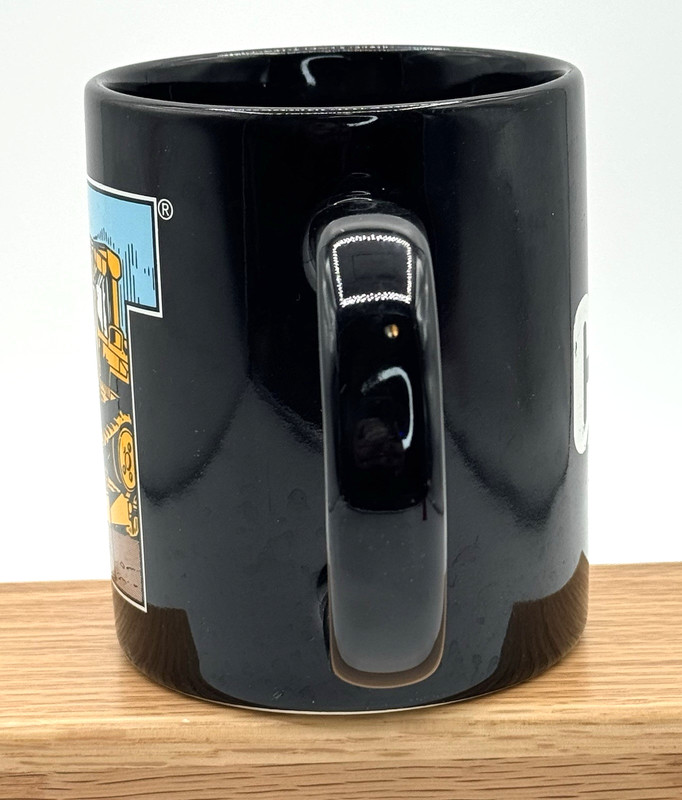 Vtg. Black Ceramic Advertising Caterpillar CAT Coffee Tea Cup Tractor gallery
