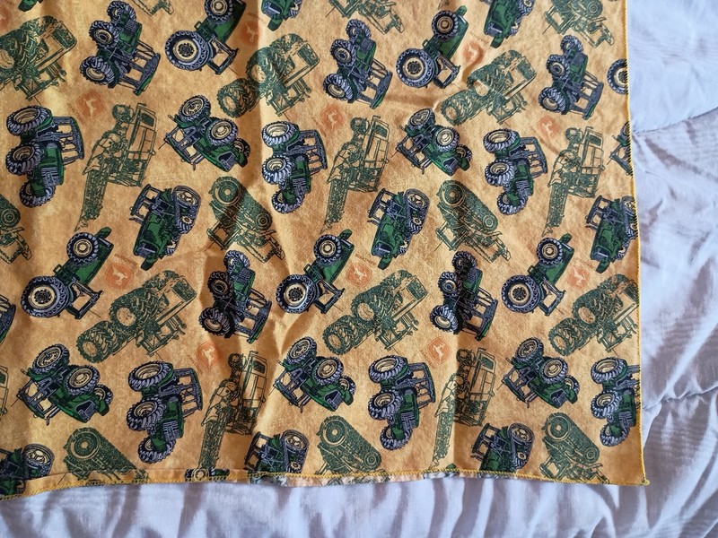 Vintage JOHN DEERE Logo 2 BANDANAS Handkerchiefs With Farming & Tractor Images gallery