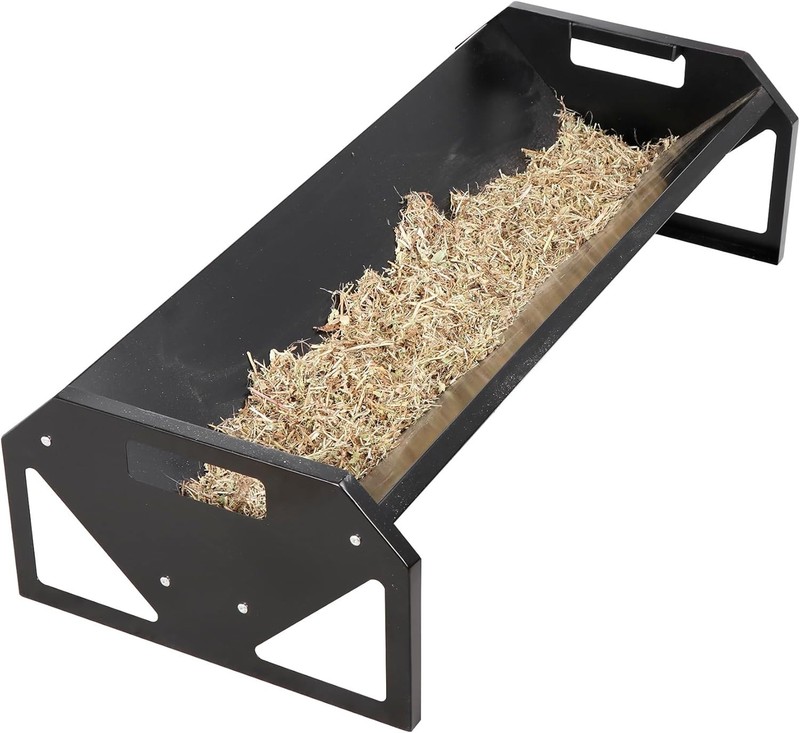 Pasture Feeder 44.2″ Long, Heavy-Duty Large Capacity Livestock Feeder with Deepe