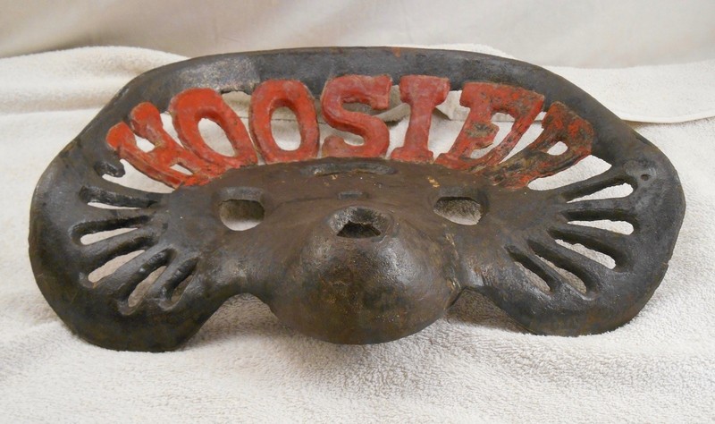 Neat antique HOOSIER cast iron tractor seat gallery