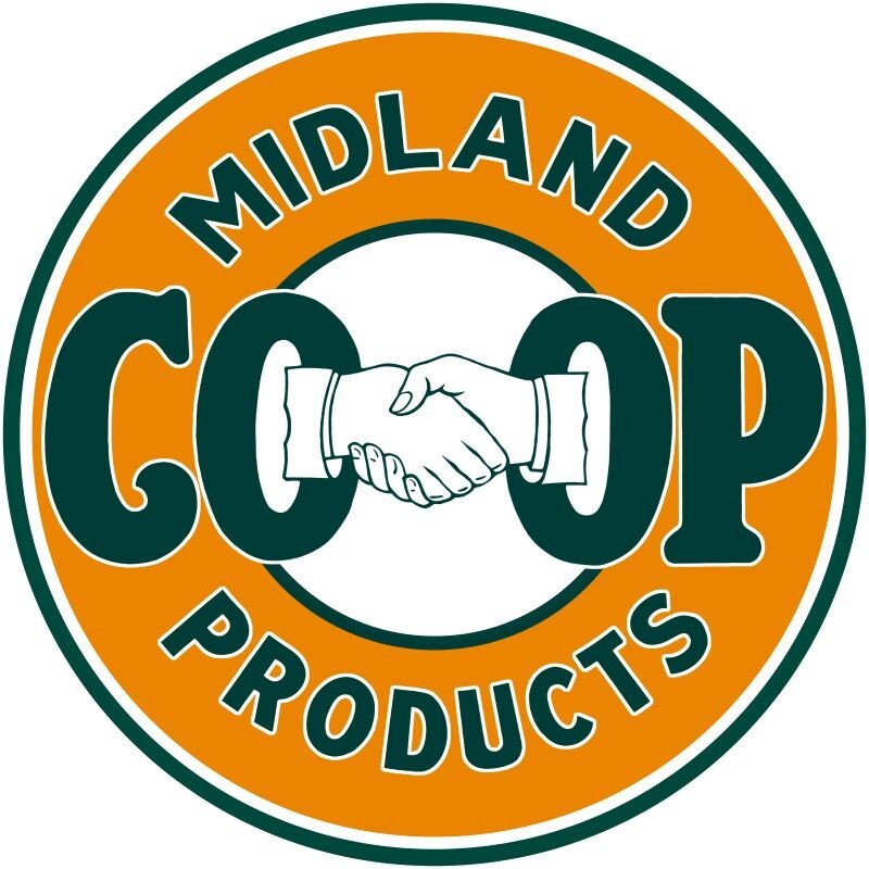 Midland Co OP Products NEW Sign: 40″ Dia. Round USA STEEL TWO-SIDED