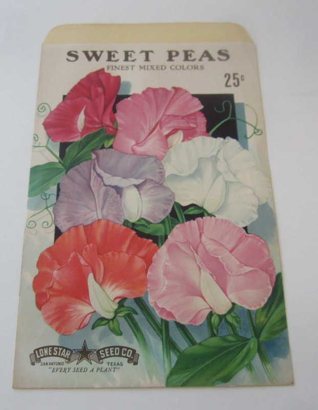 1940’s – SWEET PEAS – GIANT SIZE – Seed Packet – Lone Star Seed Co. – TEXAS