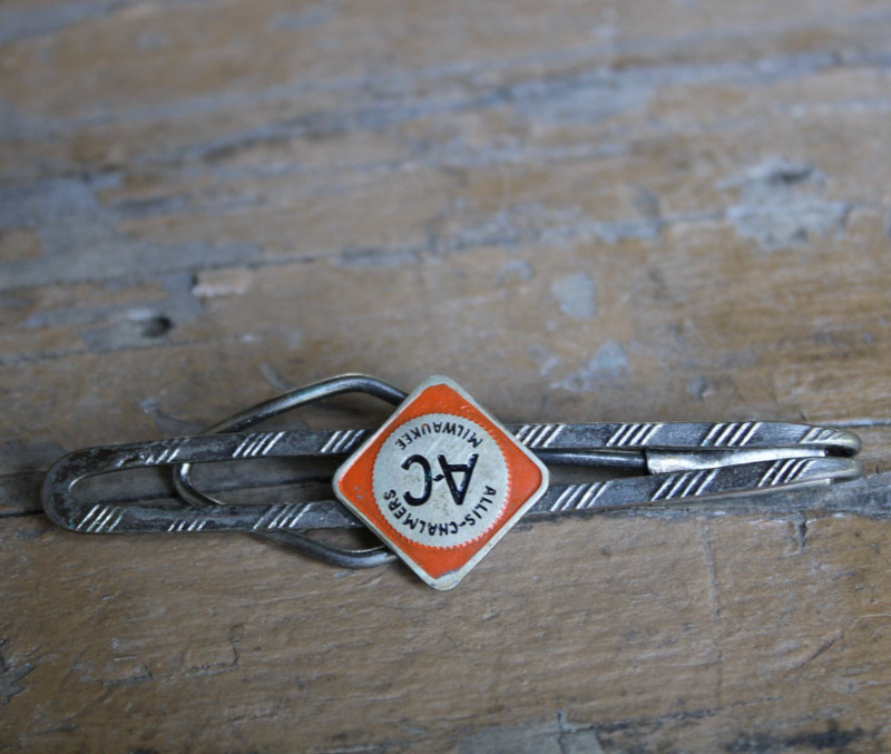 RARE ORIGINAL 1930s era ALLIS CHALMERS A-C MILWAUKEE LOGO Old Tie Clasp gallery