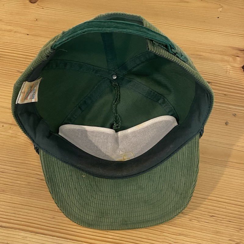 Rare VTG John Deere Corduroy Rope Hat Green Track Lock Snapback Nissin Cap gallery