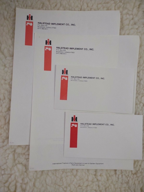 International Harvester Halstead Implement Company Brookston Indiana Letterhead