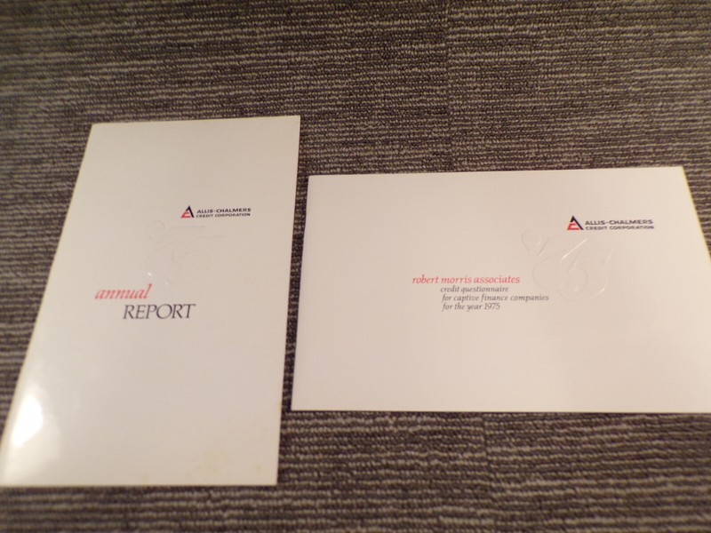 2 Allis Chalmers Credit Corp Annual Report for 1975 Original Factory Proof