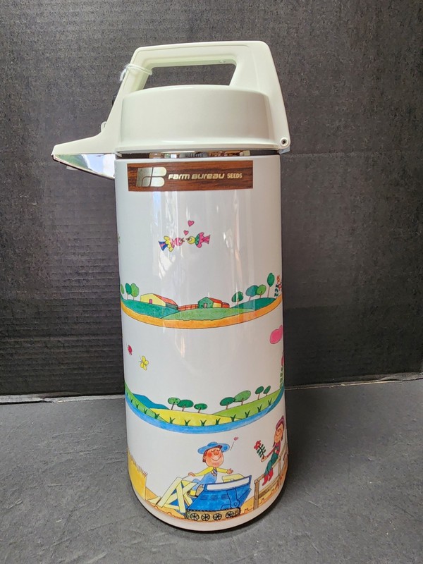 VINTAGE 1970’S EVEREST AIRPOT, FARMING GRAPHICS, FARM BUREAU SEEDS ADVERTISING