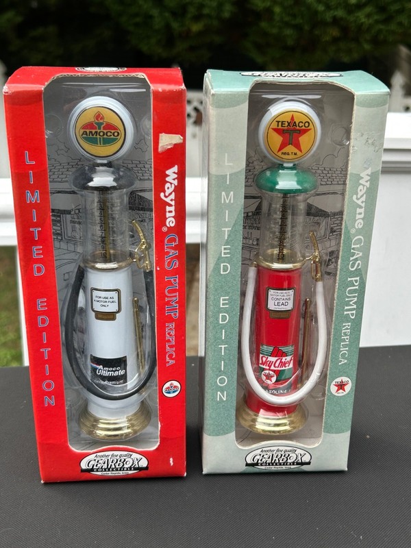 NEW Lot of 2 Gearbox Amoco & Texaco Wayne Gas Pump Replica Limited Edition