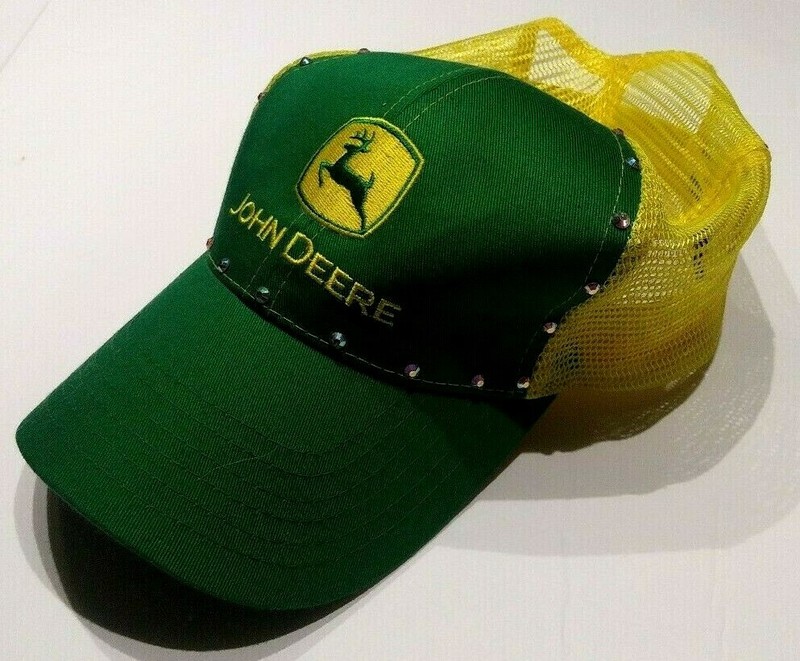 John Deere Tractors Hat With Rhinestone RARE Snapback Trucker K - Products gallery