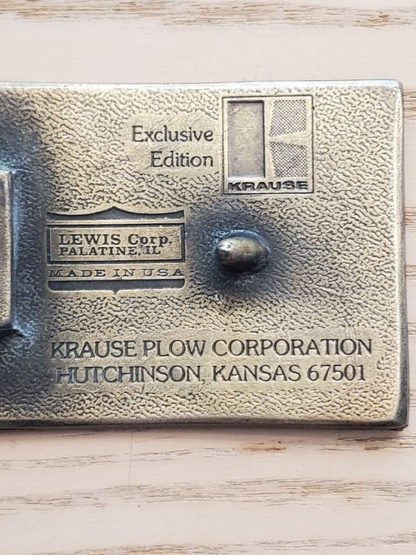 Krause Plow Corp Follow The Leader Pull A Krause Brass Belt Buckle Exclusive Edn gallery