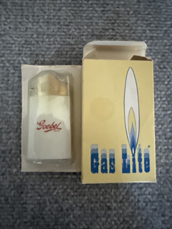Vtg Goebel Beer Gas Lite Disposable Lighter Advertising Bar Promo USA For Parts