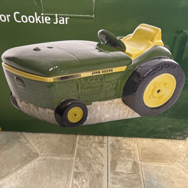 John Deere Tractor Cookie Jar 10.5” Handpainted gallery