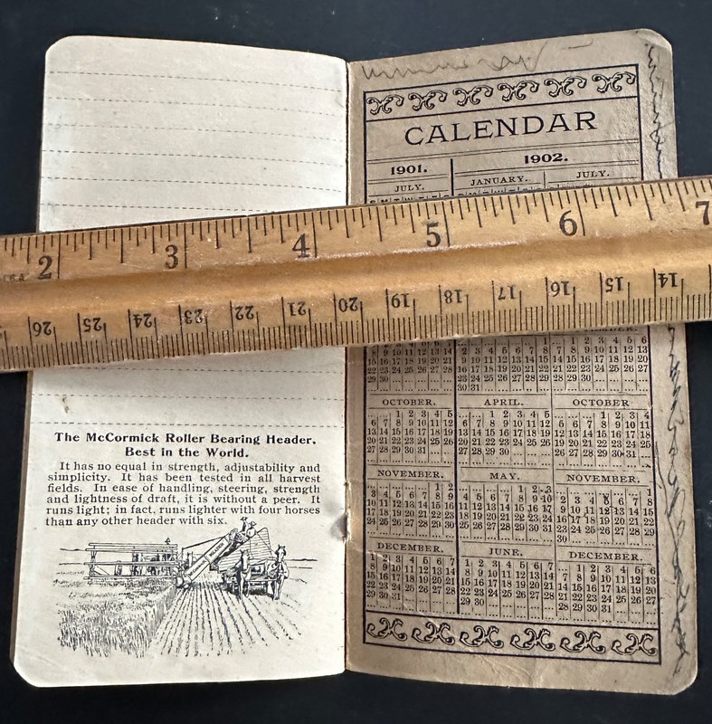 1901/1902 McCormick Pocket Notebook Memo Book gallery