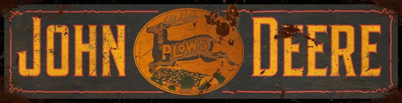 JOHN DEERE PLOWS BUCK DEER LOGO 48″ HEAVY DUTY USA MADE METAL ADVERTISING SIGN