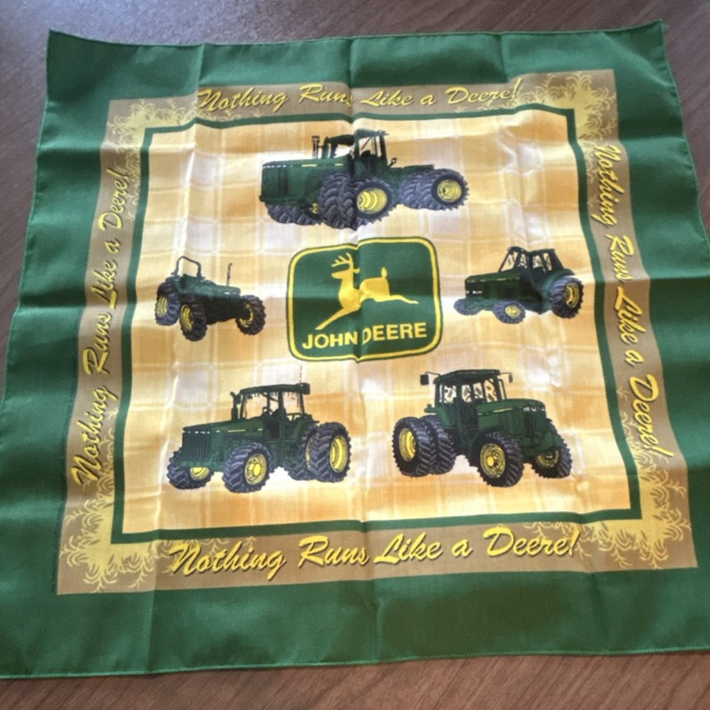 John Deere Tractor Advertising Cloth Banner Scarf Collectible Agriculture Theme