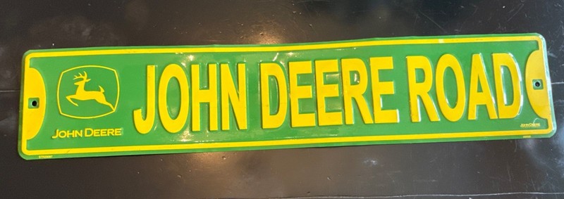 John Deere Road Embossed Aluminum Street Sign