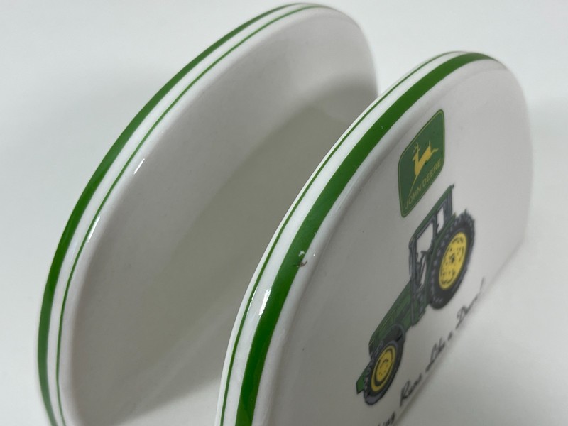 John Deere Tractor Napkin Holder White Ceramic Gibson Nothing Runs Like a Deere gallery