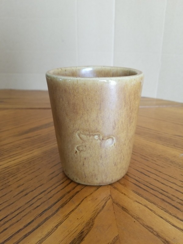 Vintage Monmouth Pottery Stoneware Mug Dekalb Seed Corn Logo Advertising