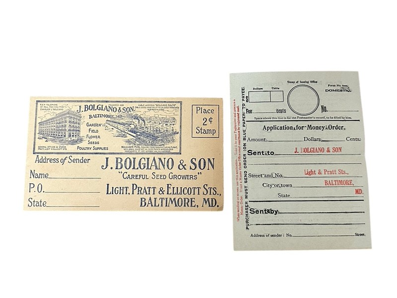 J Bolgiano & Son Seed Growers Advertising Envelope Application P123