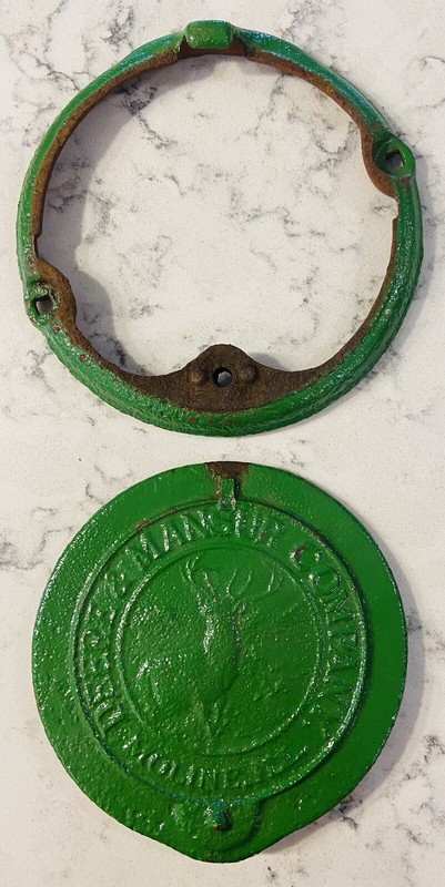 1893 John Deere & Mansur Corn Planter Lid Cast Iron Plate Cover Moline IL