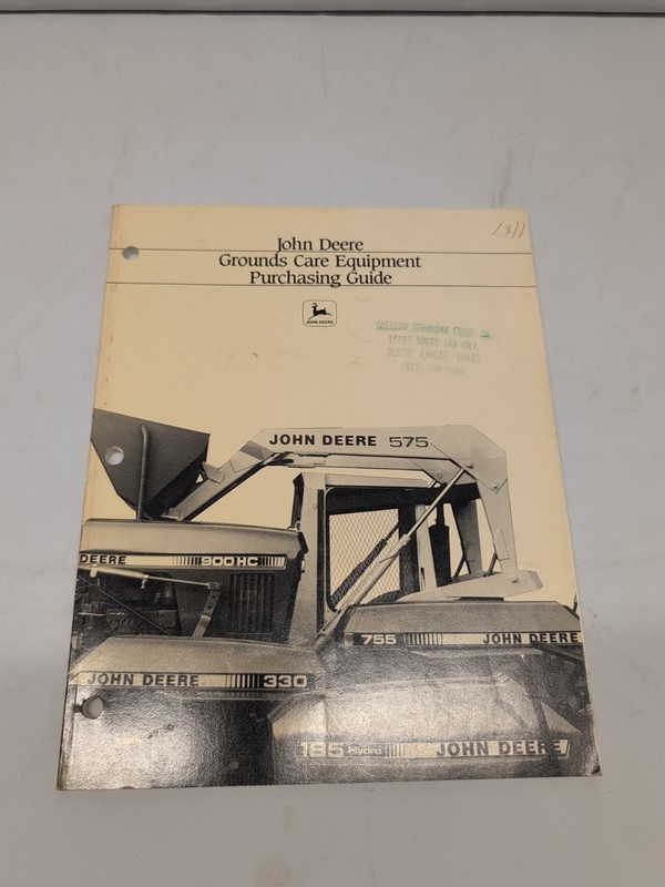 John Deere Grounds Care Equipment Purchasing Guide Complete 1986 Booklet
